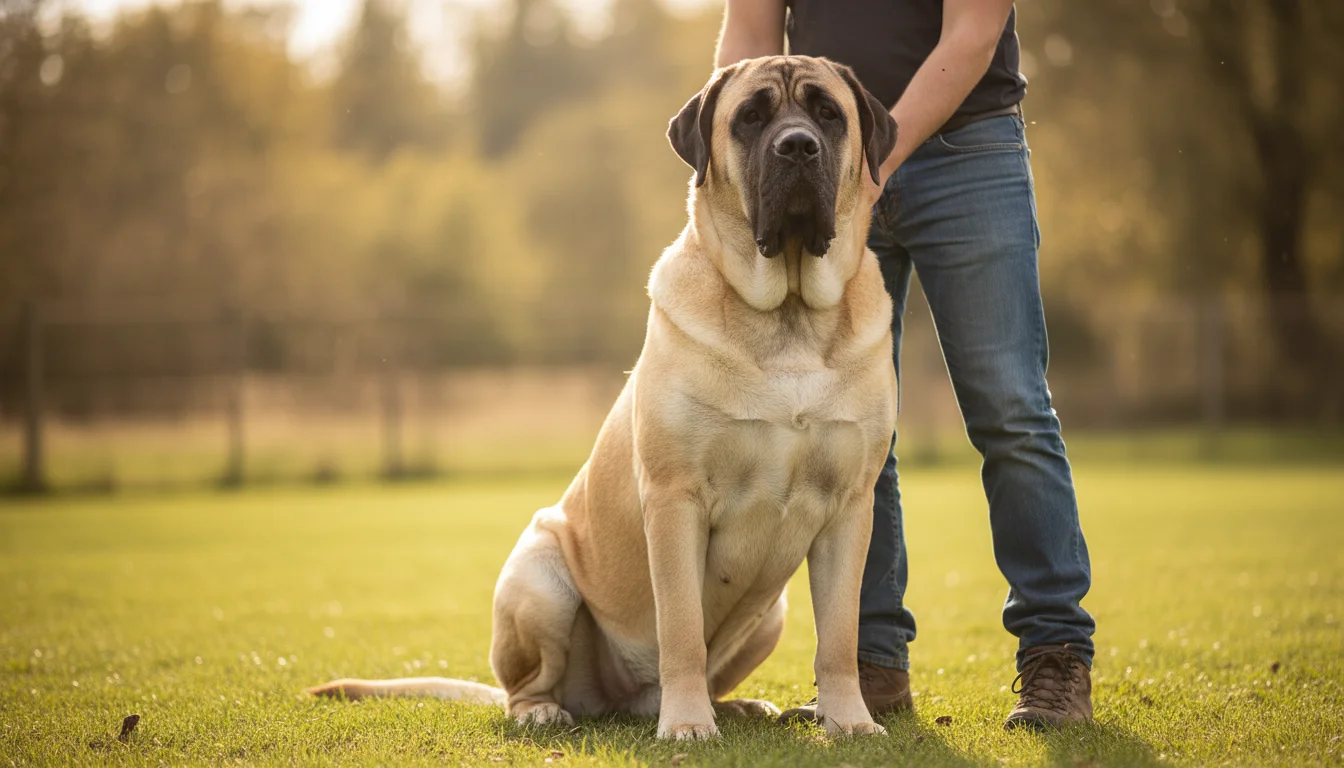 Mastiff training — breed-specific guide with commands, schedule, and common mistakes