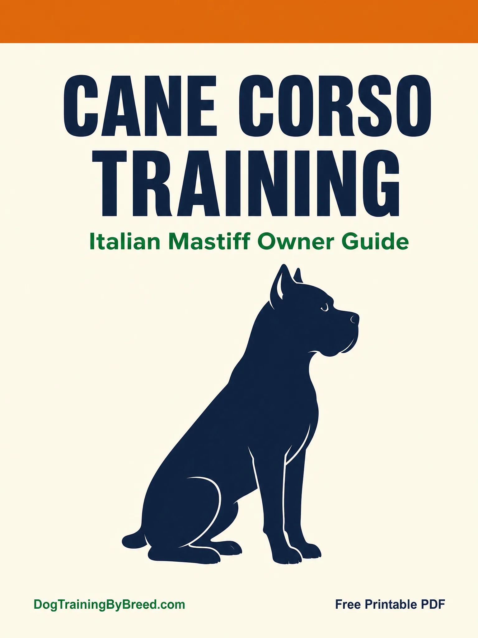 Cane Corso Training PDF (Free Owner Guide) cover preview
